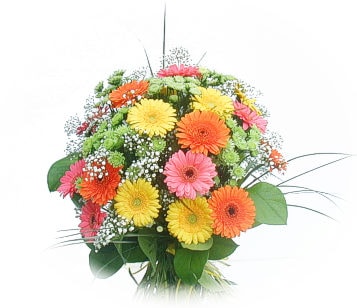 Ankara Demetevler �i�ek�i firma �r�n�m�z  kar���k gerbera mevsim �i�ek buketi